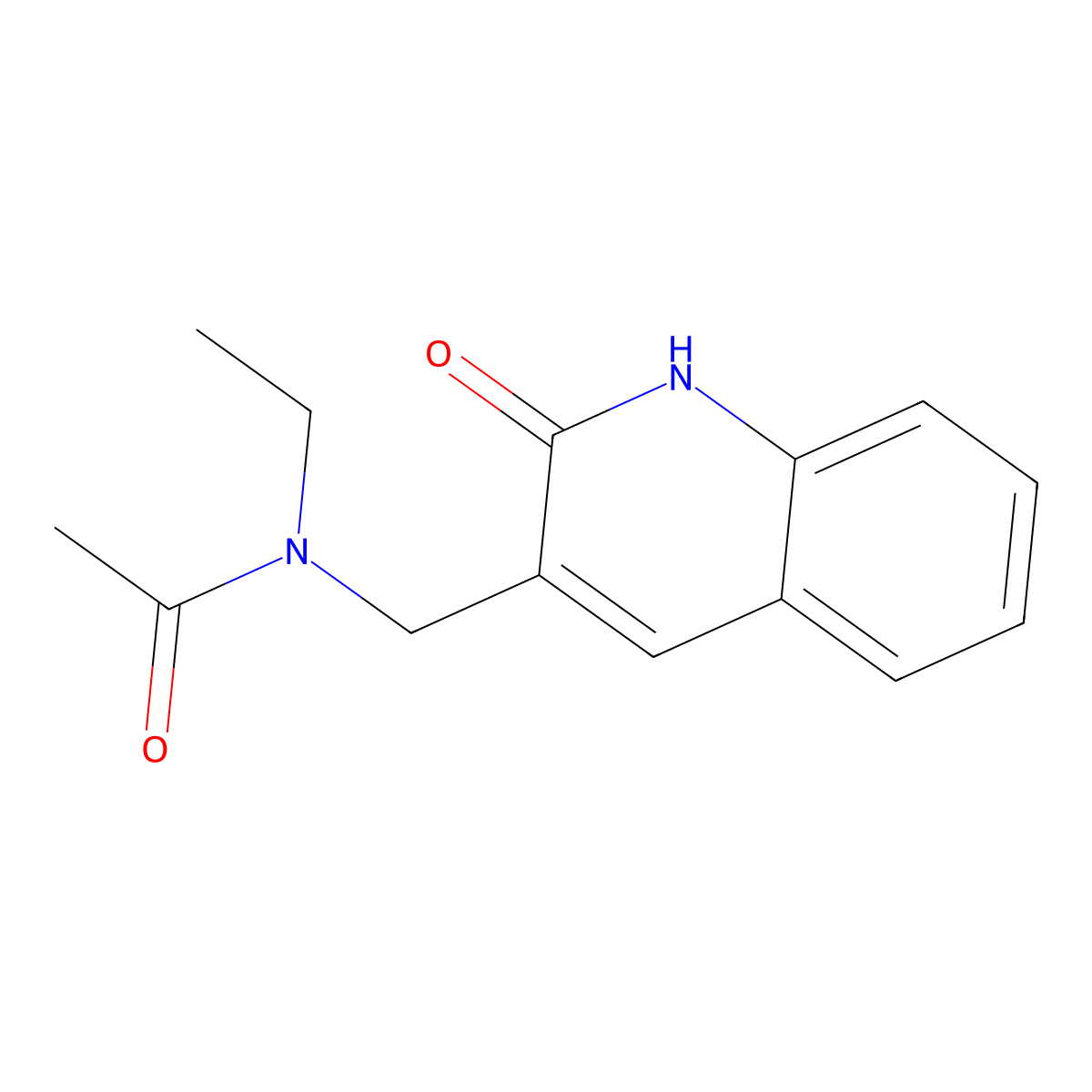 N-ethyl-N-[(2-oxo-1H-quinolin-3-yl)methyl]acetamide molecular structure, CAS 713126-29-5
