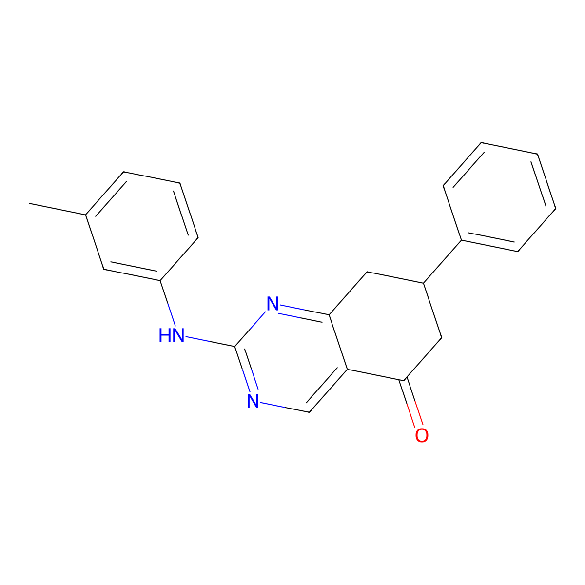 2-[(3-methylphenyl)amino]-7-phenyl-7,8-dihydroquinazolin-5(6H)-one molecular structure, CAS 713127-05-0