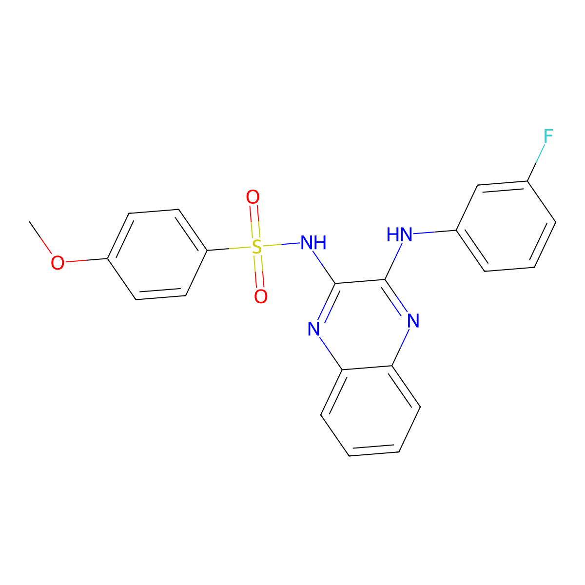 N-(3-((3-fluorophenyl)amino)quinoxalin-2-yl)-4-methoxybenzenesulfonamide molecular structure, CAS 713127-71-0