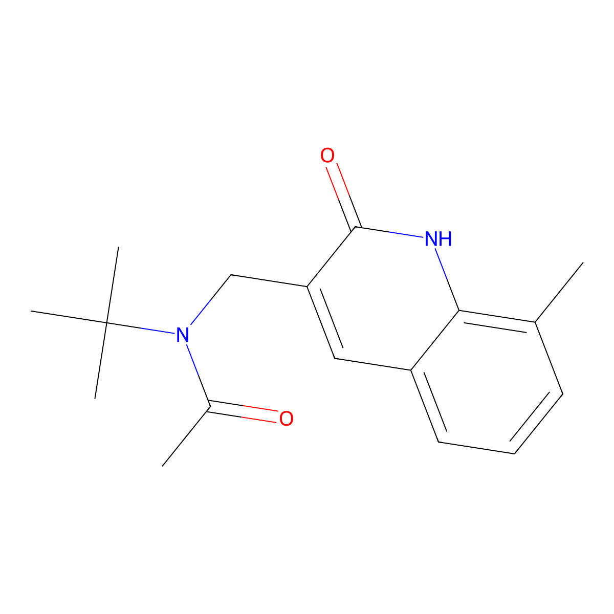 N-tert-butyl-N-[(8-methyl-2-oxo-1H-quinolin-3-yl)methyl]acetamide molecular structure, CAS 713127-96-9