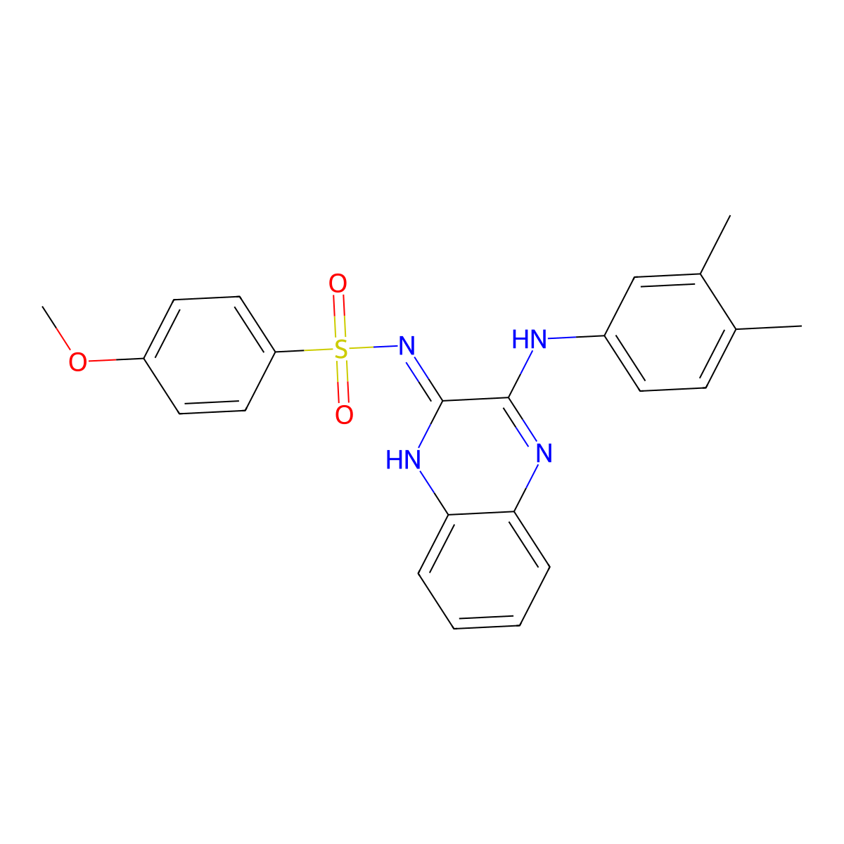 N-(3-((3,4-dimethylphenyl)amino)quinoxalin-2-yl)-4-methoxybenzenesulfonamide molecular structure, CAS 713128-82-6