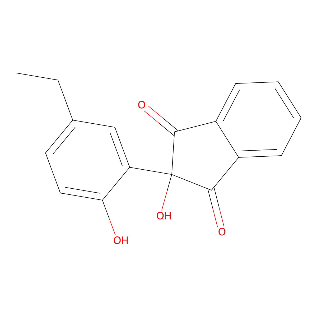 1H-Indene-1,3(2H)-dione, 2-(5-ethyl-2-hydroxyphenyl)-2-hydroxy- molecular structure, CAS 71313-30-9