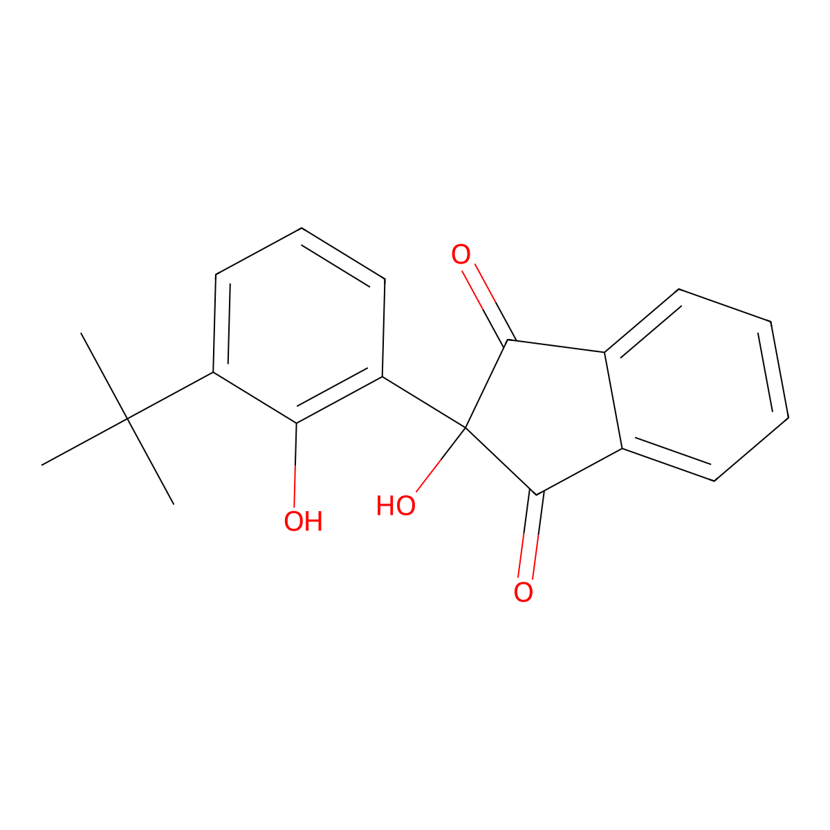 1,3-Indandione, 2-(3-tert-butyl-2-hydroxyphenyl)-2-hydroxy- molecular structure, CAS 71313-34-3