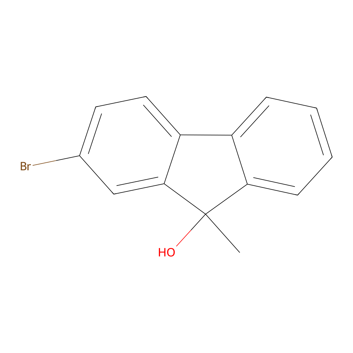 2-Bromo-9-methyl-9H-fluoren-9-ol molecular structure, CAS 713131-50-1