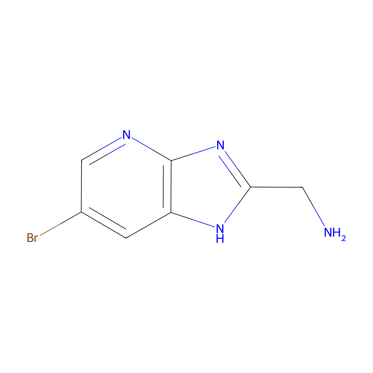 (6-Bromo-1H-imidazo[4,5-b]pyridin-2-yl)methanamine molecular structure, CAS 713139-54-9