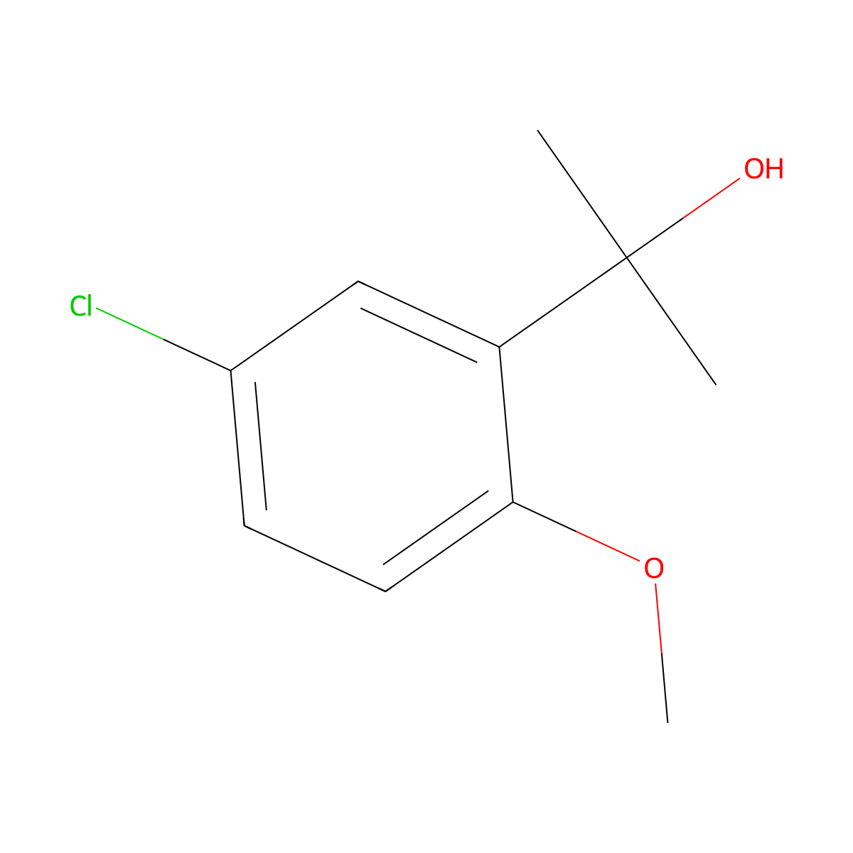 2-(5-Chloro-2-methoxyphenyl)propan-2-ol molecular structure, CAS 71314-02-8