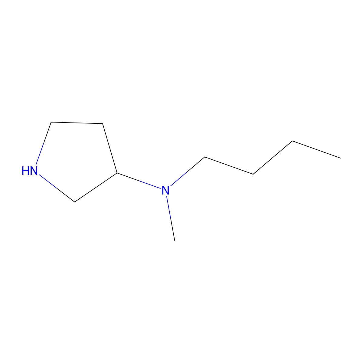 N-butyl-N-methylpyrrolidin-3-amine molecular structure, CAS 713141-69-6