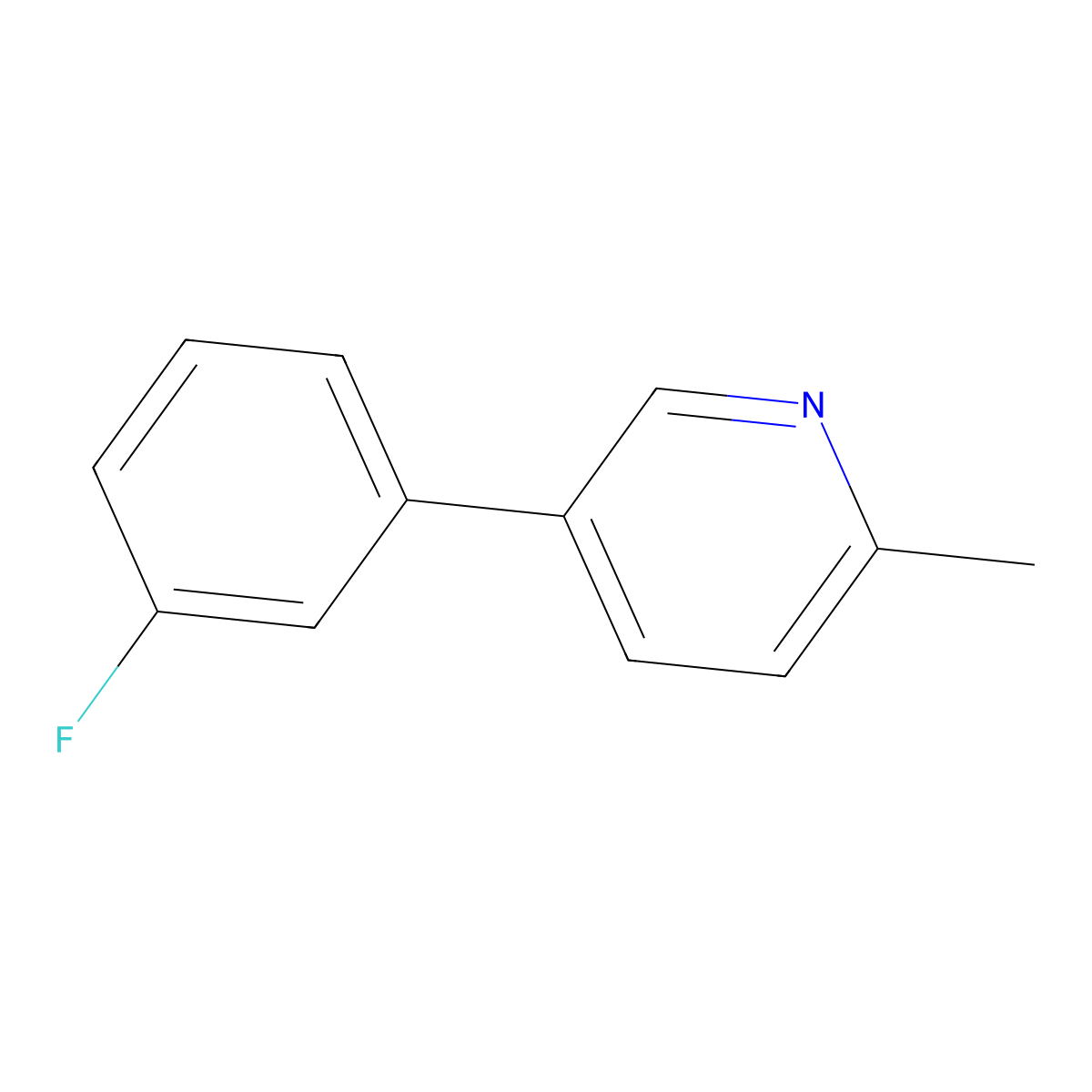 5-(3-Fluorophenyl)-2-methylpyridine molecular structure, CAS 713143-67-0