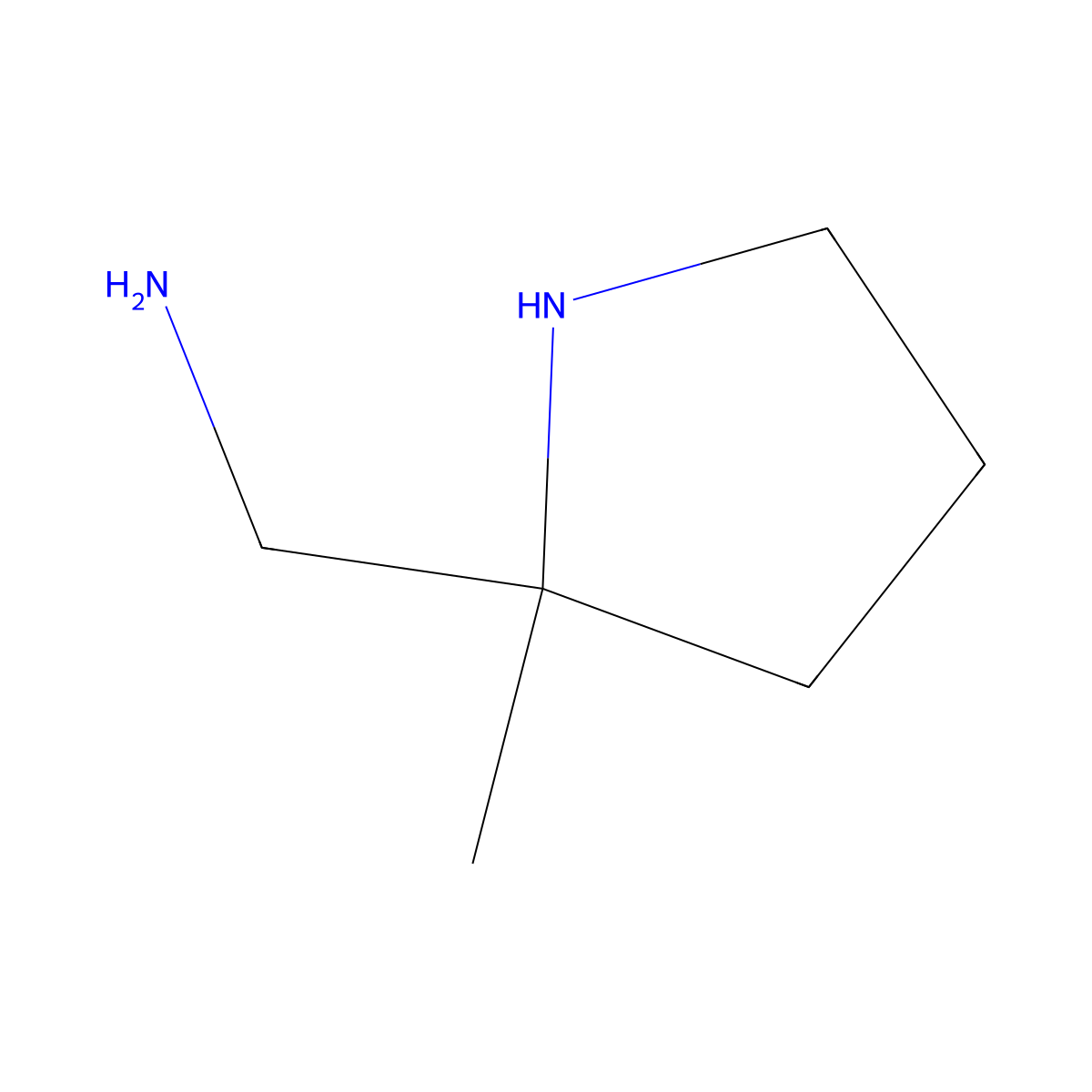 (2-Methylpyrrolidin-2-yl)methanamine molecular structure, CAS 71318-23-5