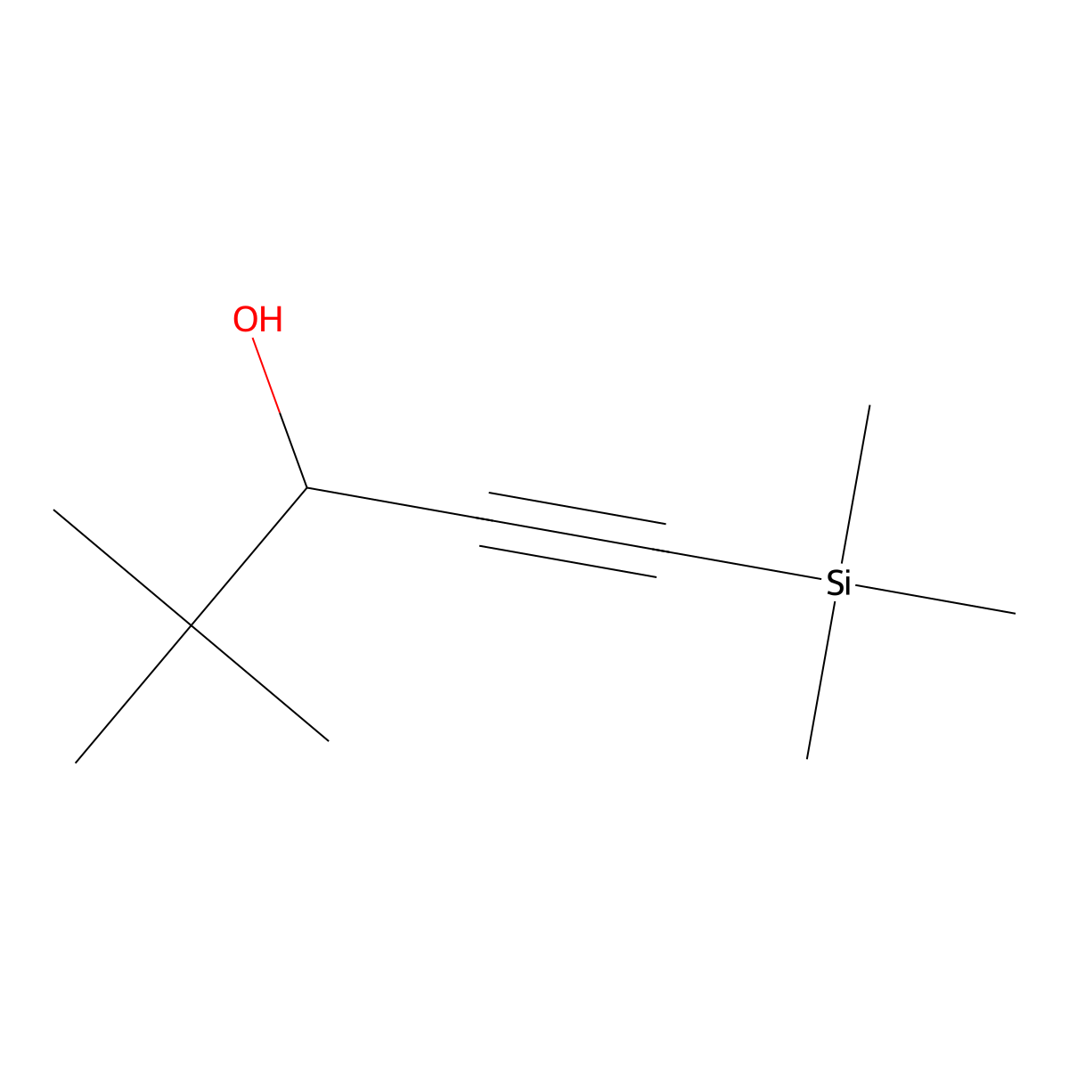 1-Pentyn-3-ol, 4,4-dimethyl-1-(trimethylsilyl)- molecular structure, CAS 71321-14-7