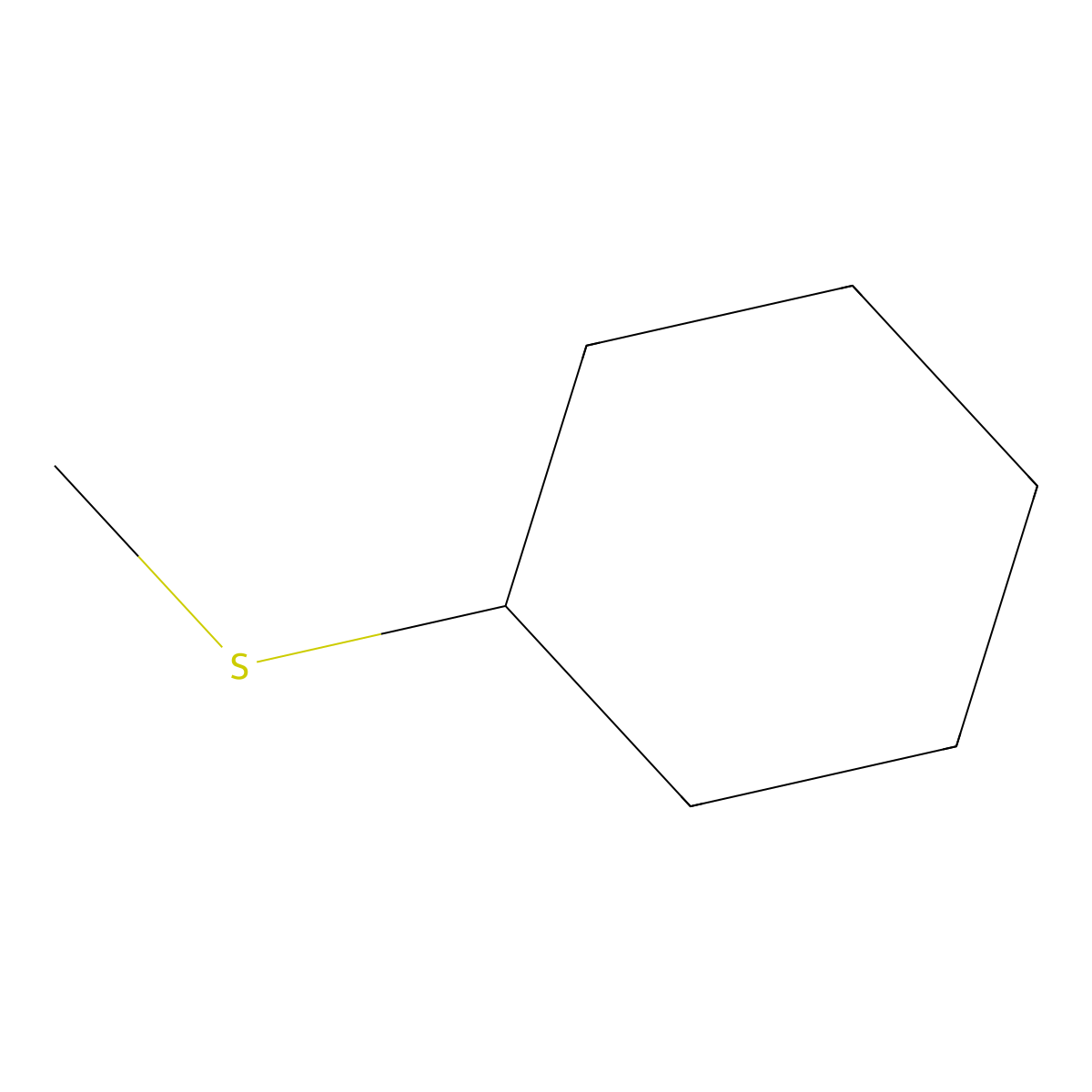 (Methylthio)cyclohexane molecular structure, CAS 7133-37-1