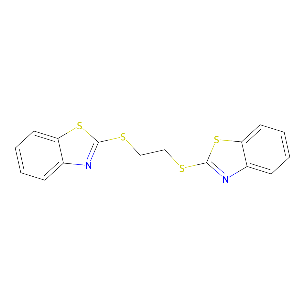 2-{[2-(1,3-Benzothiazol-2-ylsulfanyl)ethyl]sulfanyl}-1,3-benzothiazole molecular structure, CAS 7133-50-8