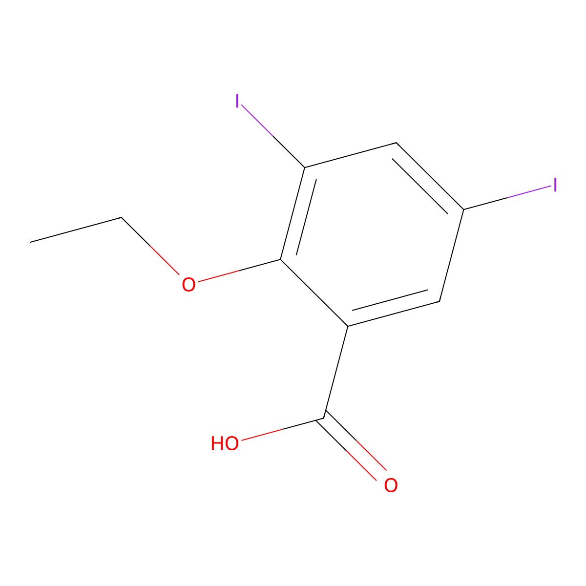 2-Ethoxy-3,5-diiodobenzoic acid molecular structure, CAS 71332-66-6