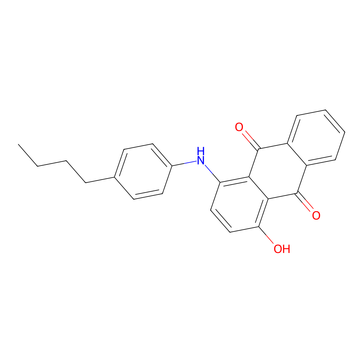9,10-Anthracenedione, 1-[(4-butylphenyl)amino]-4-hydroxy- molecular structure, CAS 71334-38-8