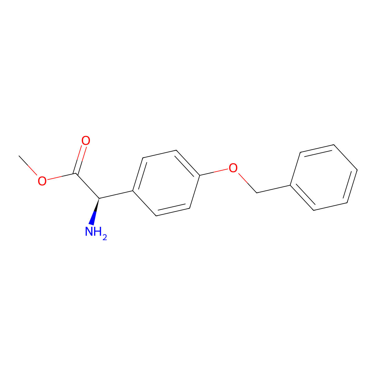 (R)-Methyl 2-amino-2-(4-(benzyloxy)phenyl)acetate molecular structure, CAS 71336-83-9