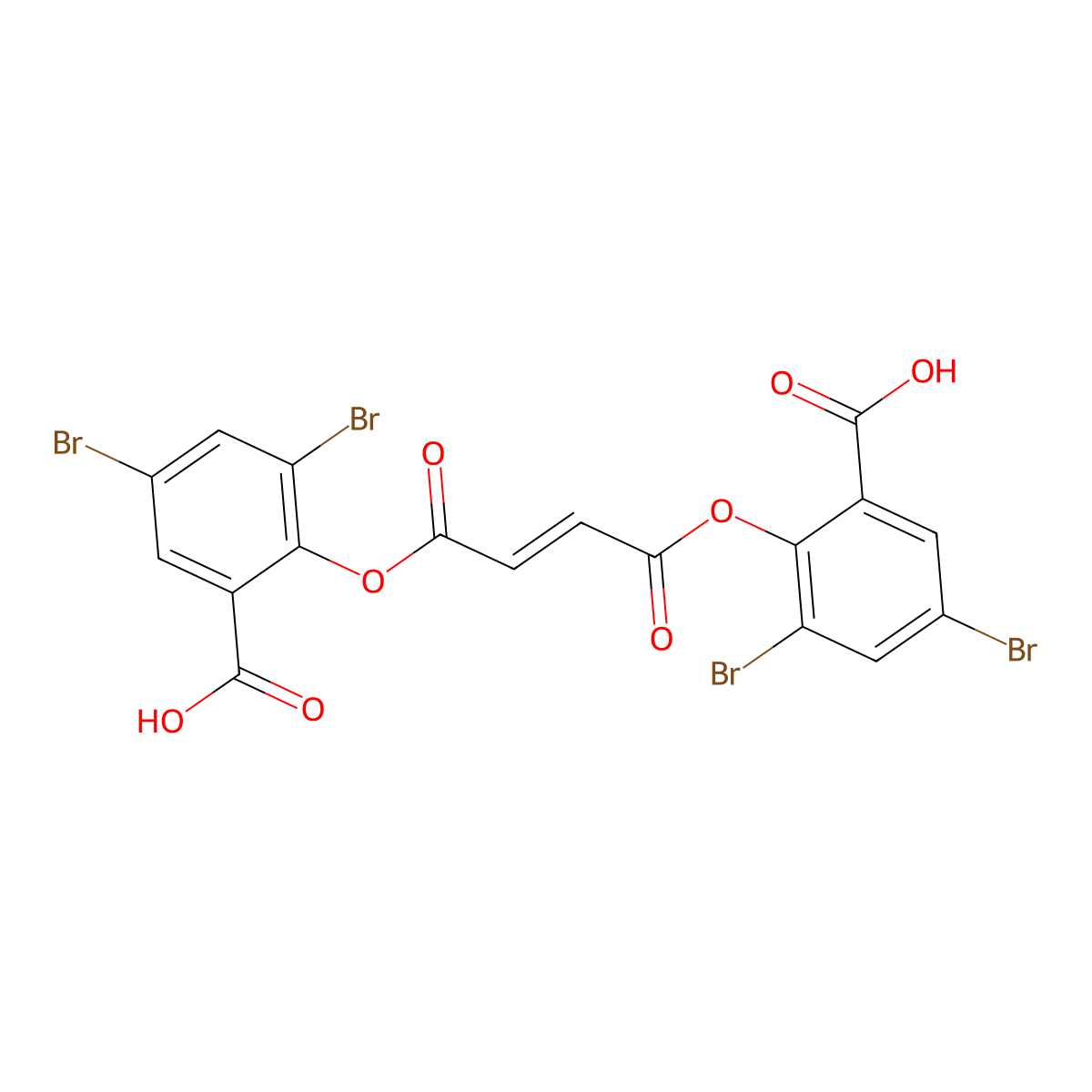 1,4-Bis(2,4-dibromo-6-carboxyphenyl) (2E)-2-butenedioate molecular structure, CAS 71337-53-6