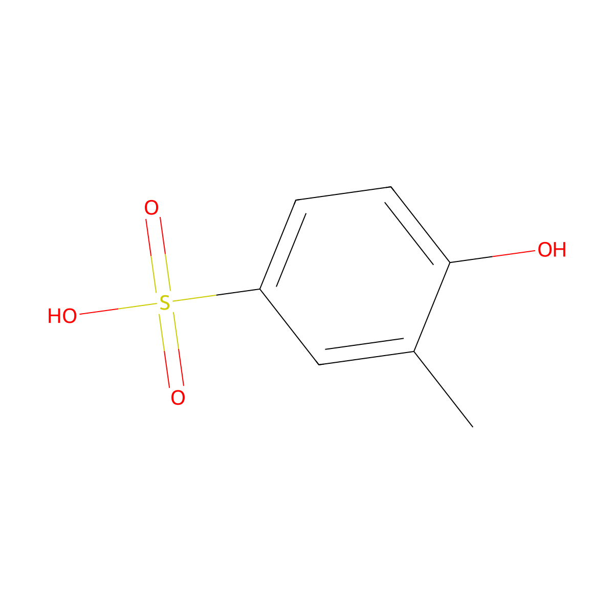 4-Hydroxy-3-methylbenzenesulfonic acid molecular structure, CAS 7134-04-5