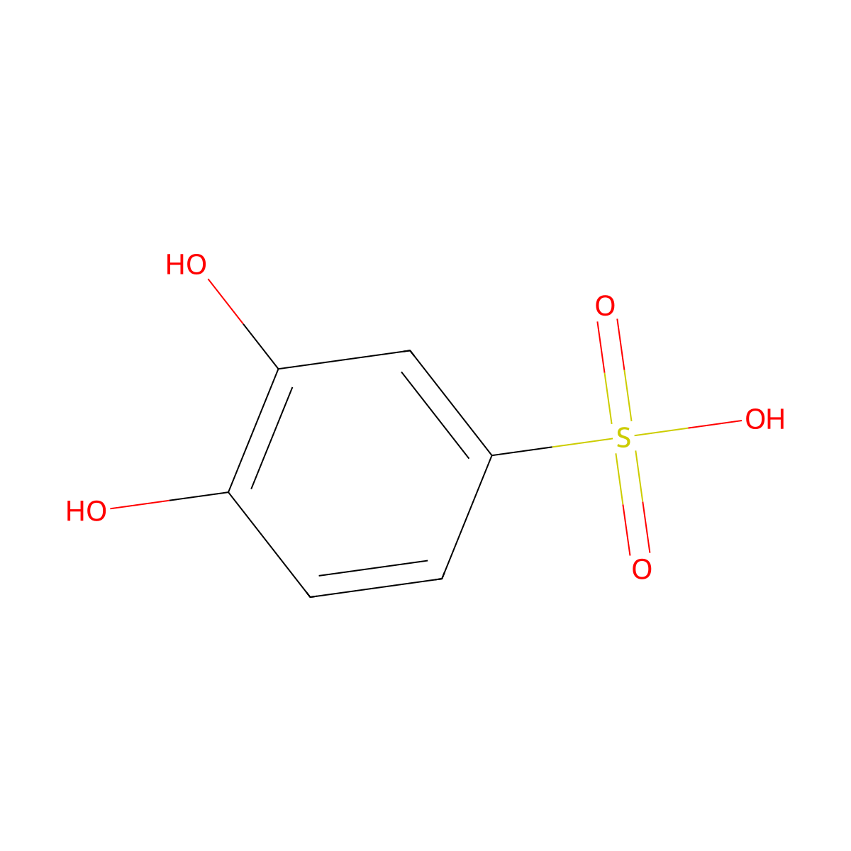 3,4-Dihydroxybenzenesulfonic acid molecular structure, CAS 7134-09-0