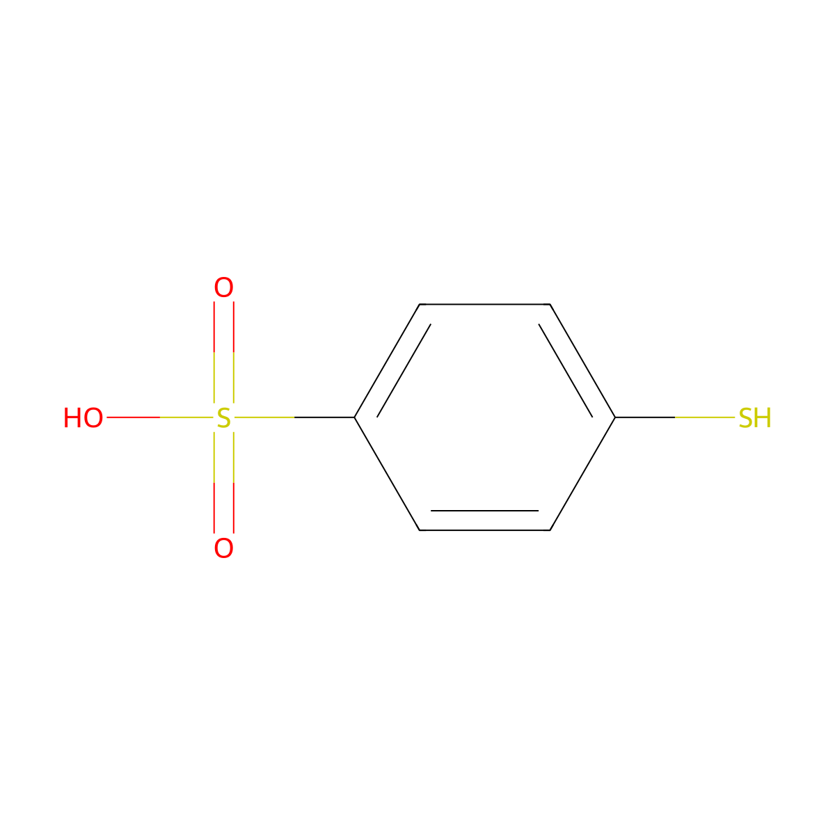 4-Mercaptobenzenesulfonic acid molecular structure, CAS 7134-41-0