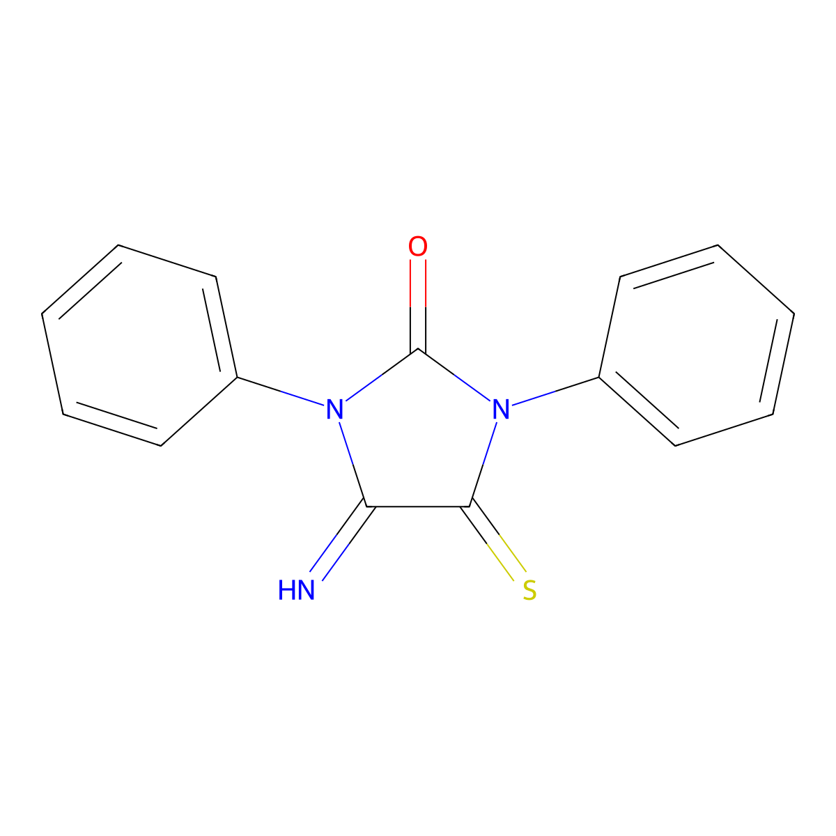 2-Imidazolidinone, 4-imino-1,3-diphenyl-5-thioxo- molecular structure, CAS 71342-25-1