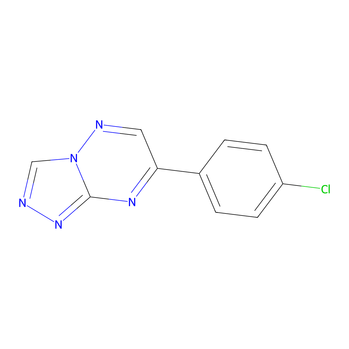 1,2,4-Triazolo(4,3-b)(1,2,4)triazine, 7-(2-chlorophenyl)- molecular structure, CAS 71347-40-5