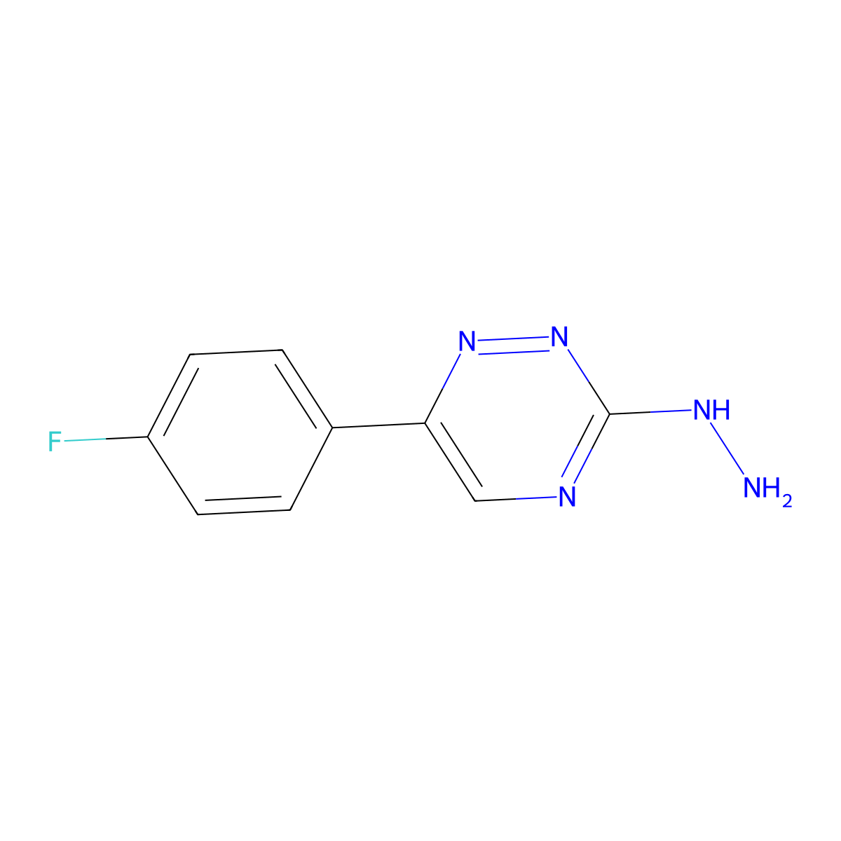 6-(4-Fluorophenyl)-3-hydrazinyl-1,2,4-triazine molecular structure, CAS 71347-59-6