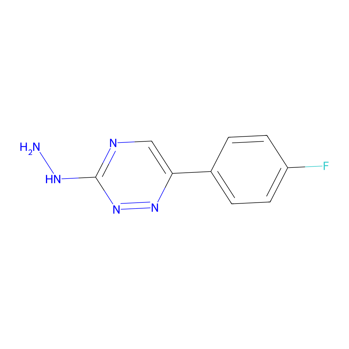 6-(4-Fluorophenyl)-3-hydrazinyl-1,2,4-triazine molecular structure, CAS 71347-59-6