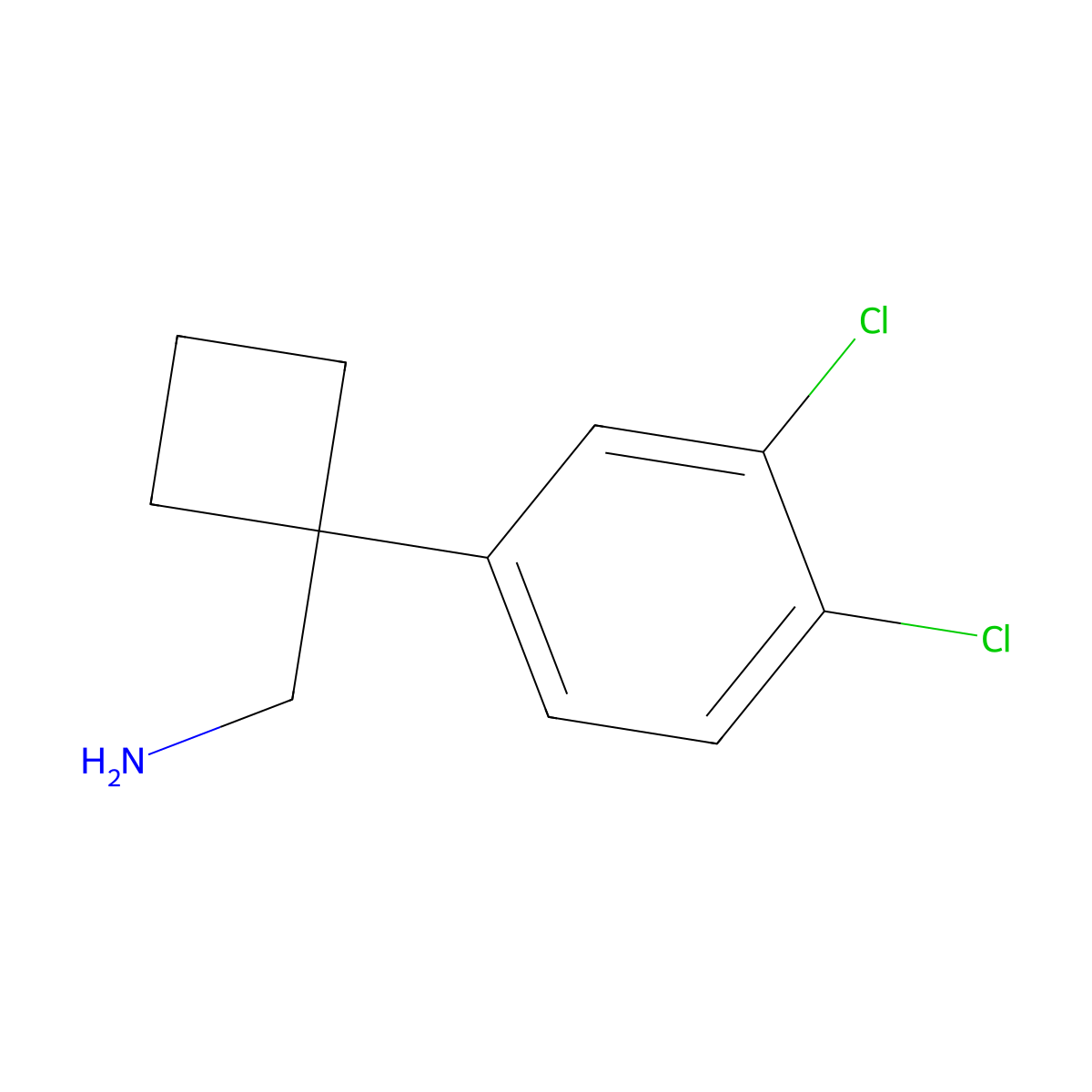 (1-(3,4-Dichlorophenyl)cyclobutyl)methanamine molecular structure, CAS 713482-88-3