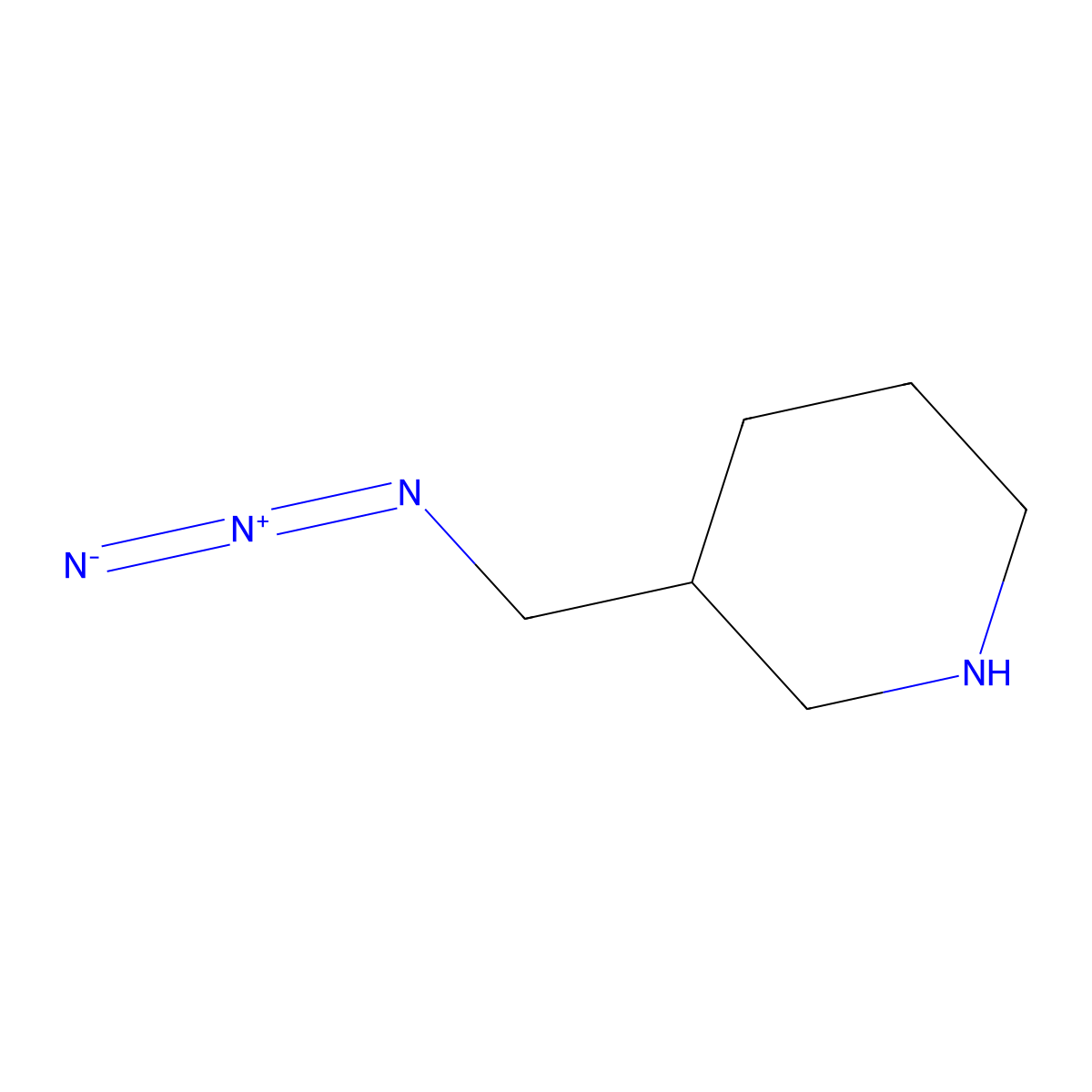 3-(Azidomethyl)piperidine molecular structure, CAS 713488-18-7