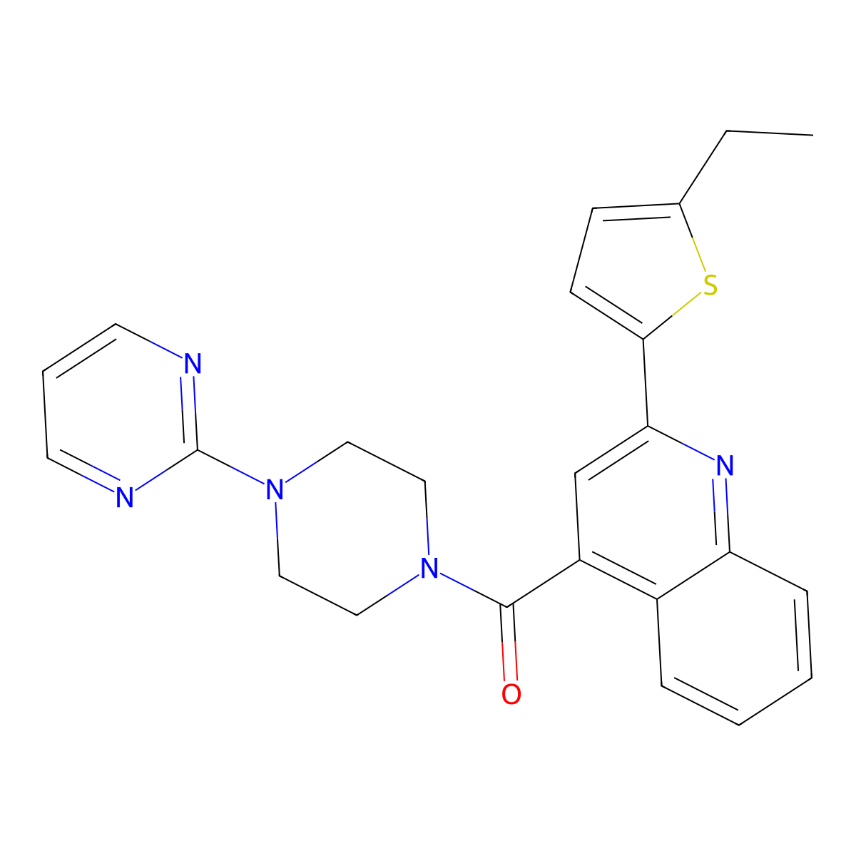 [2-(5-Ethylthiophen-2-yl)quinolin-4-yl]-(4-pyrimidin-2-ylpiperazin-1-yl)methanone molecular structure, CAS 713489-60-2