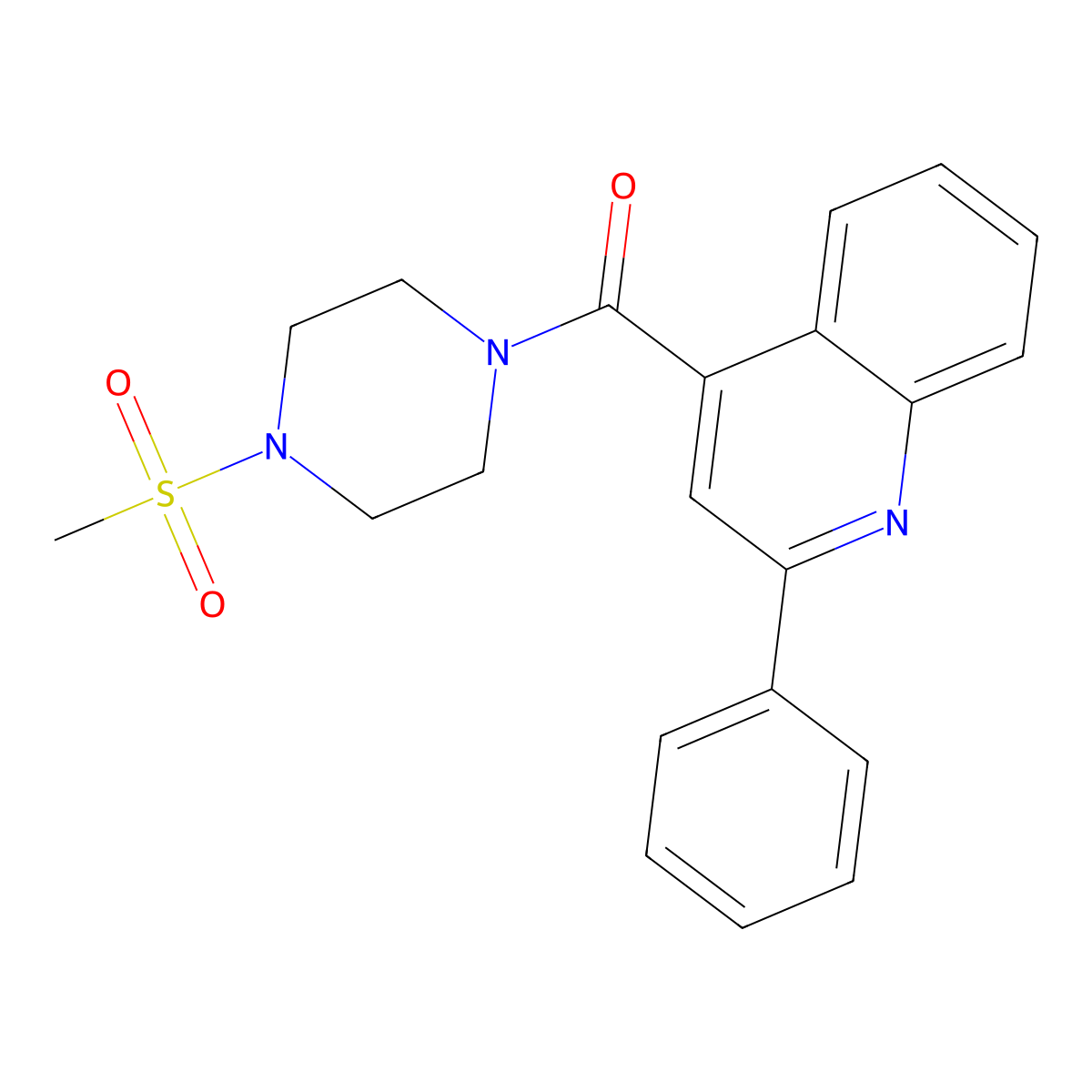 4-{[4-(Methylsulfonyl)-1-piperazinyl]carbonyl}-2-phenylquinoline molecular structure, CAS 713489-72-6
