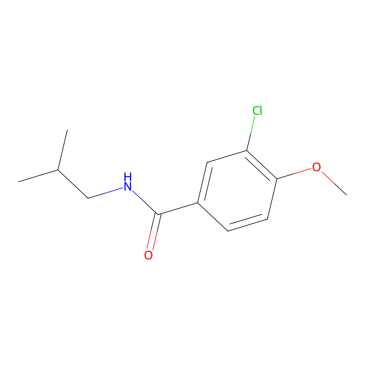 3-chloro-4-methoxy-N-(2-methylpropyl)benzamide molecular structure, CAS 713489-99-7