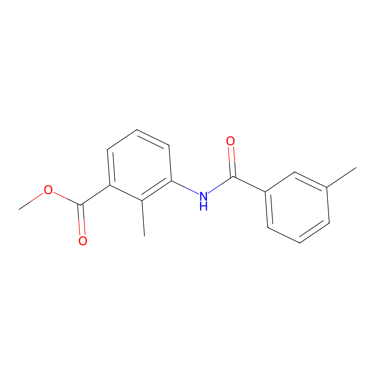 Methyl 2-methyl-3-{[(3-methylphenyl)carbonyl]amino}benzoate molecular structure, CAS 713490-71-2