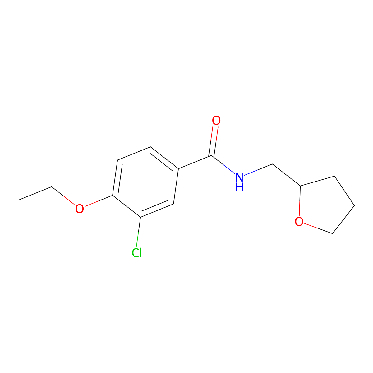 3-chloro-4-ethoxy-N-(tetrahydrofuran-2-ylmethyl)benzamide molecular structure, CAS 713490-78-9