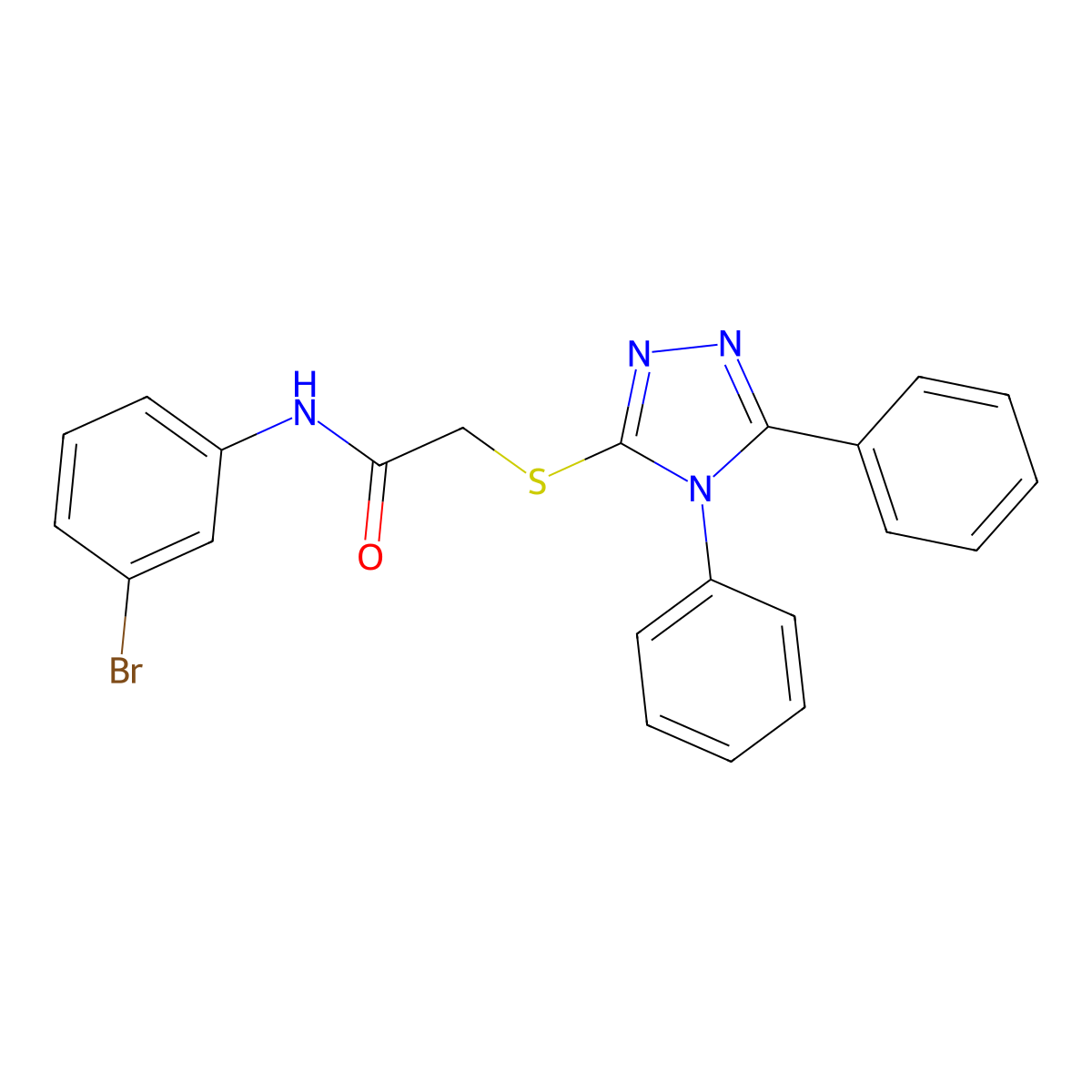 N-(3-bromophenyl)-2-[(4,5-diphenyl-4H-1,2,4-triazol-3-yl)sulfanyl]acetamide molecular structure, CAS 713490-83-6