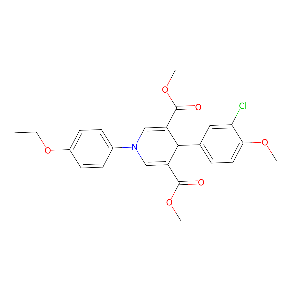 Dimethyl 4-(3-chloro-4-methoxyphenyl)-1-(4-ethoxyphenyl)-1,4-dihydropyridine-3,5-dicarboxylate molecular structure, CAS 713490-85-8
