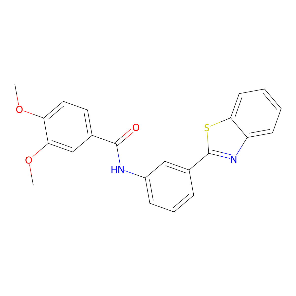 N-[3-(1,3-benzothiazol-2-yl)phenyl]-3,4-dimethoxybenzamide molecular structure, CAS 713491-03-3