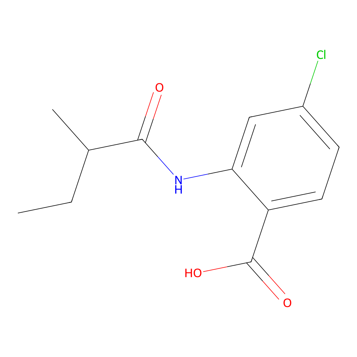 4-Chloro-2-[(2-methylbutanoyl)amino]benzoic acid molecular structure, CAS 713491-20-4