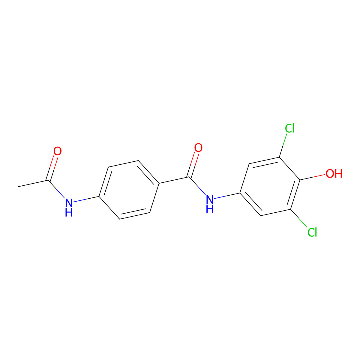 4-(acetylamino)-N-(3,5-dichloro-4-hydroxyphenyl)benzamide molecular structure, CAS 713491-47-5