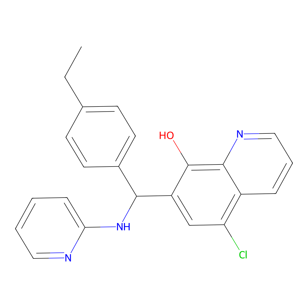 5-Chloro-7-[(4-ethylphenyl)-(pyridin-2-ylamino)methyl]quinolin-8-ol molecular structure, CAS 713491-57-7