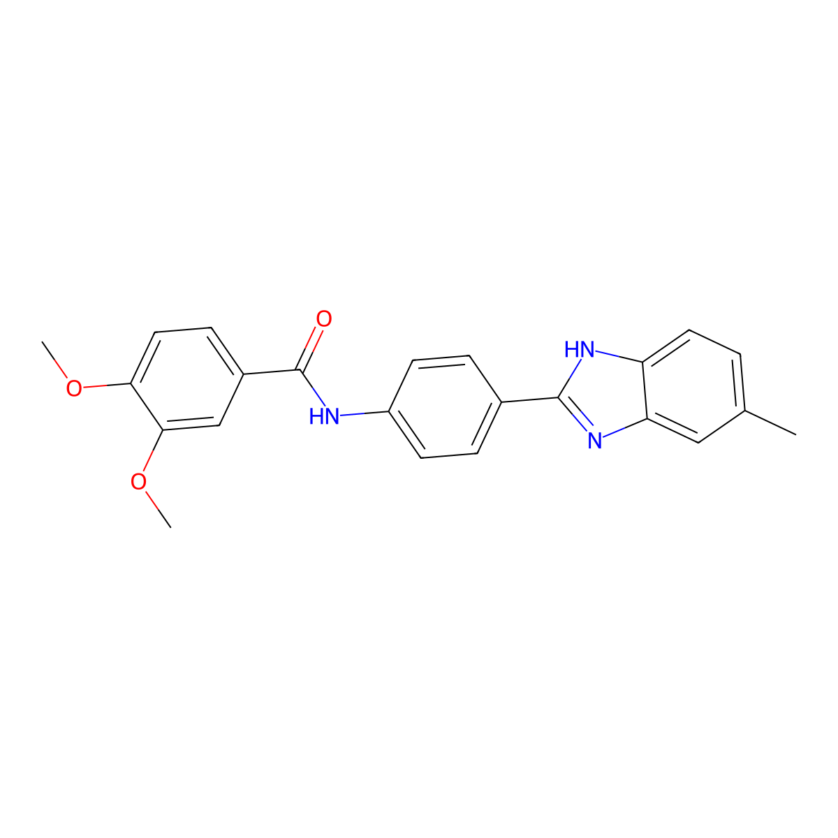 3,4-dimethoxy-N-[4-(6-methyl-1H-benzimidazol-2-yl)phenyl]benzamide molecular structure, CAS 713491-63-5