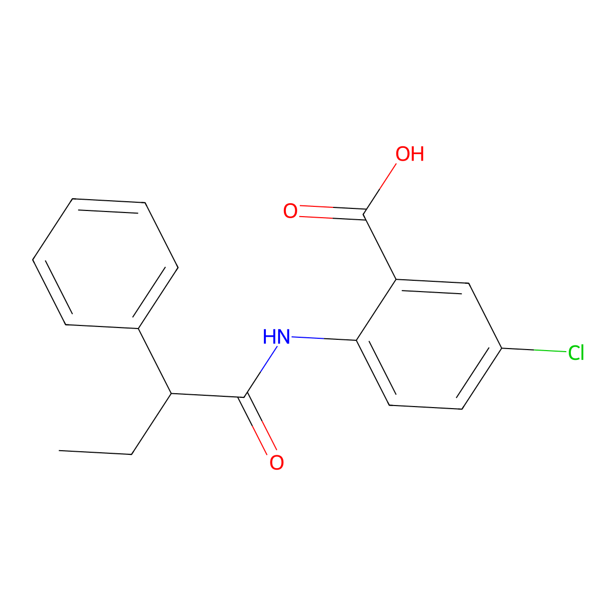 5-Chloro-2-[(2-phenylbutanoyl)amino]benzoic acid molecular structure, CAS 713491-69-1