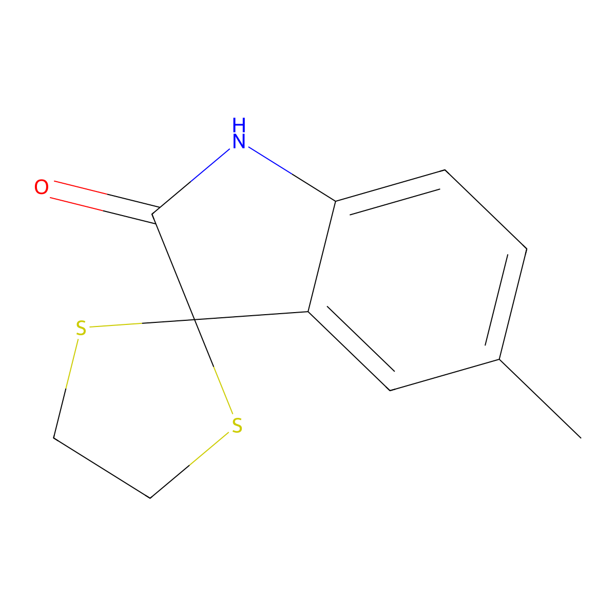 5'-methylspiro[1,3-dithiolane-2,3'-indol]-2'(1'H)-one molecular structure, CAS 713491-81-7