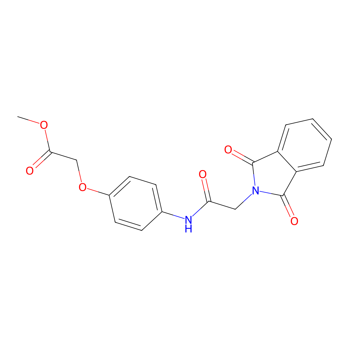 methyl (4-{[(1,3-dioxo-1,3-dihydro-2H-isoindol-2-yl)acetyl]amino}phenoxy)acetate molecular structure, CAS 713492-11-6
