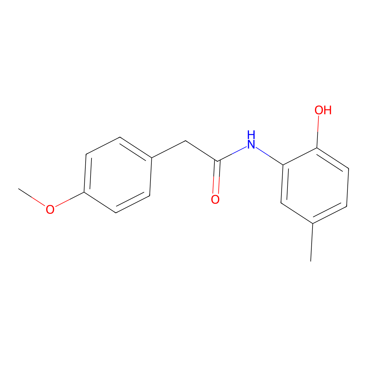 N-(2-hydroxy-5-methylphenyl)-2-(4-methoxyphenyl)acetamide molecular structure, CAS 713492-15-0