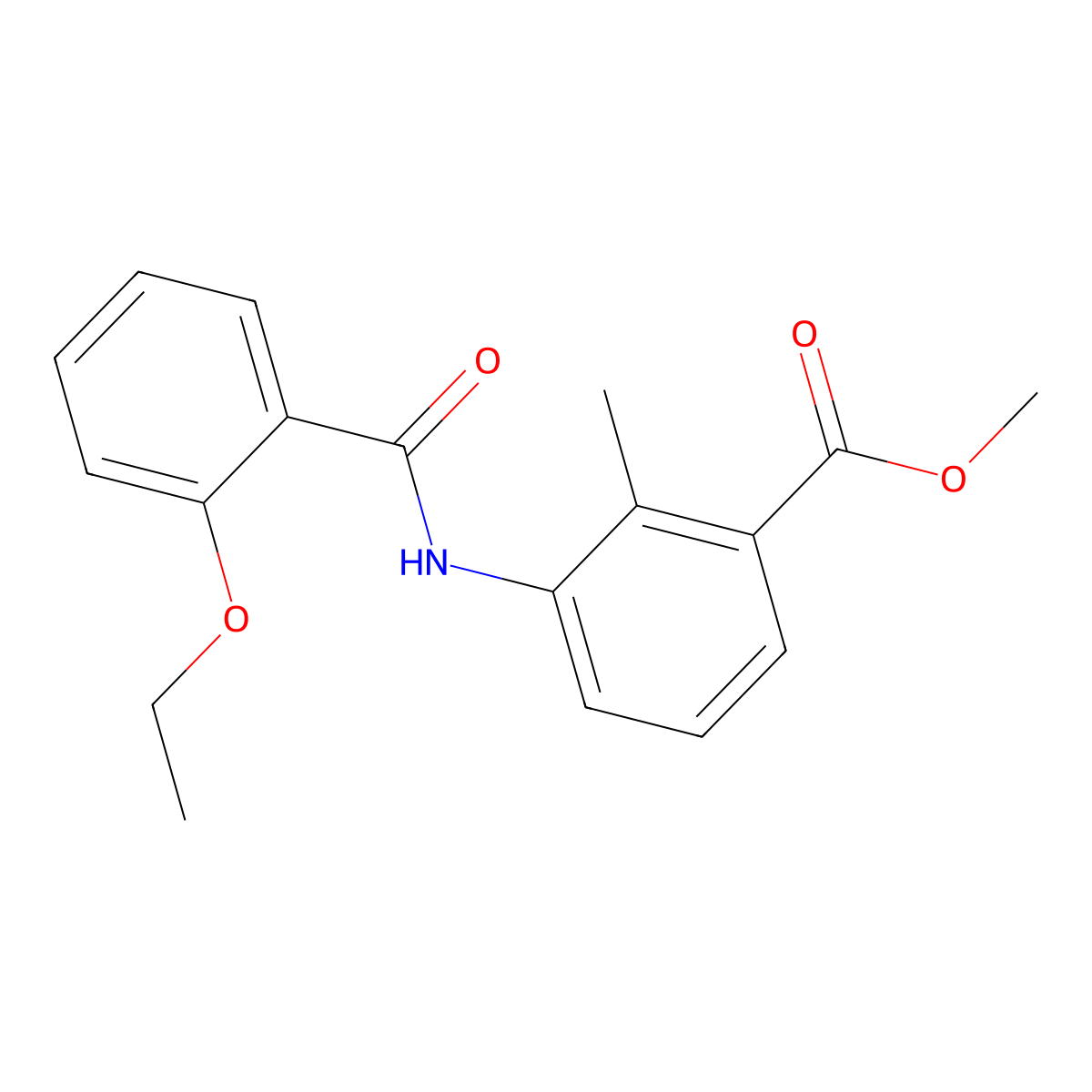 Methyl 3-{[(2-ethoxyphenyl)carbonyl]amino}-2-methylbenzoate molecular structure, CAS 713492-35-4