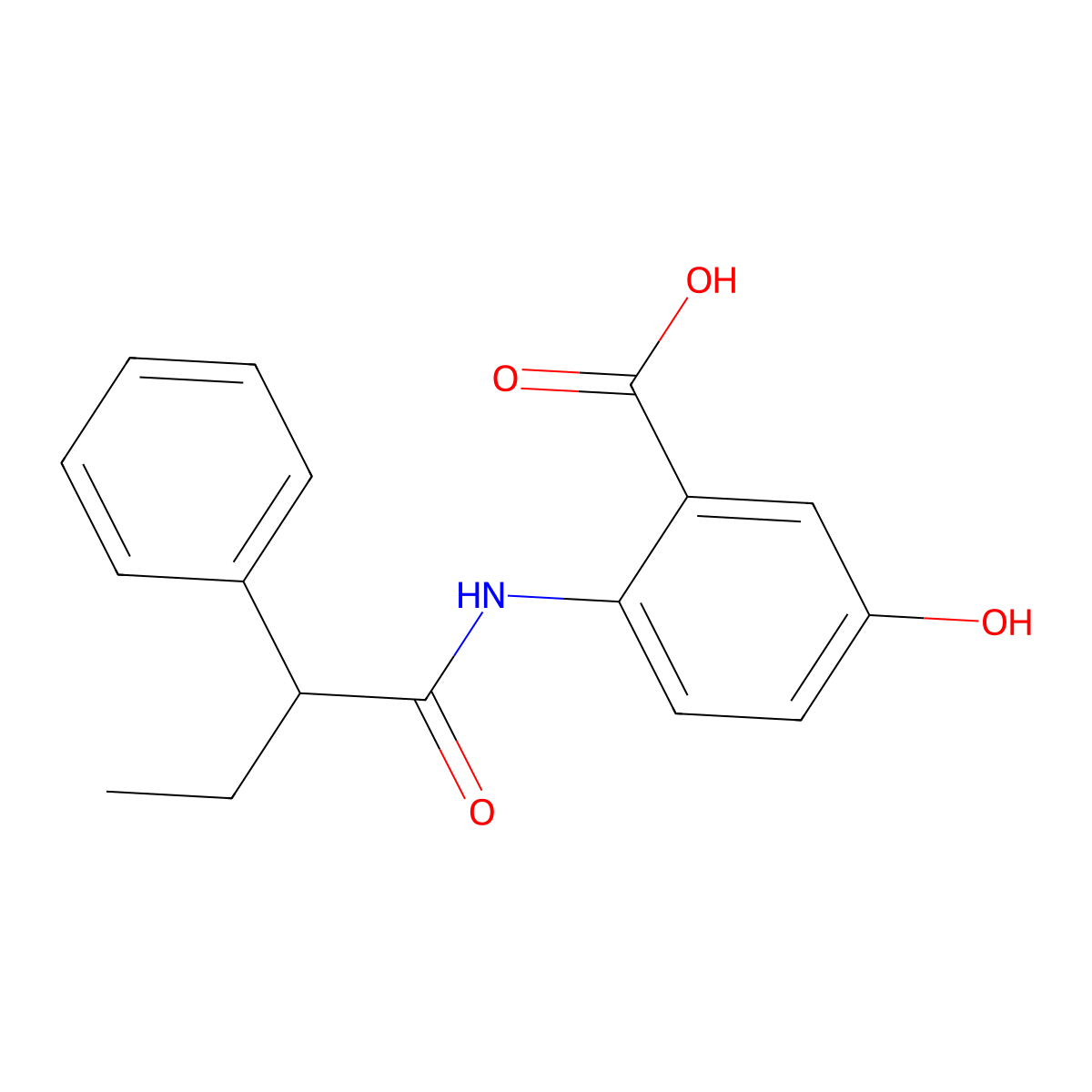 5-Hydroxy-2-[(2-phenylbutanoyl)amino]benzoic acid molecular structure, CAS 713492-53-6