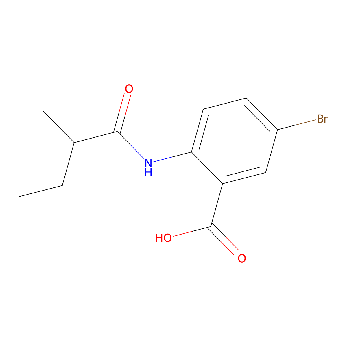 5-Bromo-2-[(2-methylbutanoyl)amino]benzoic acid molecular structure, CAS 713492-64-9