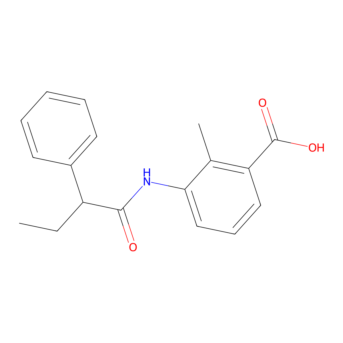 2-Methyl-3-[(2-phenylbutanoyl)amino]benzoic acid molecular structure, CAS 713492-83-2