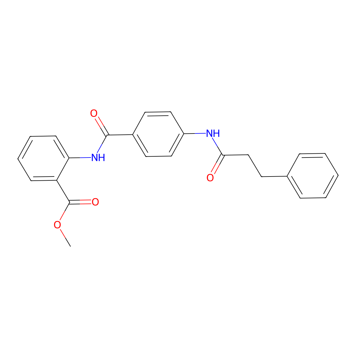 Methyl 2-[({4-[(3-phenylpropanoyl)amino]phenyl}carbonyl)amino]benzoate molecular structure, CAS 713493-63-1